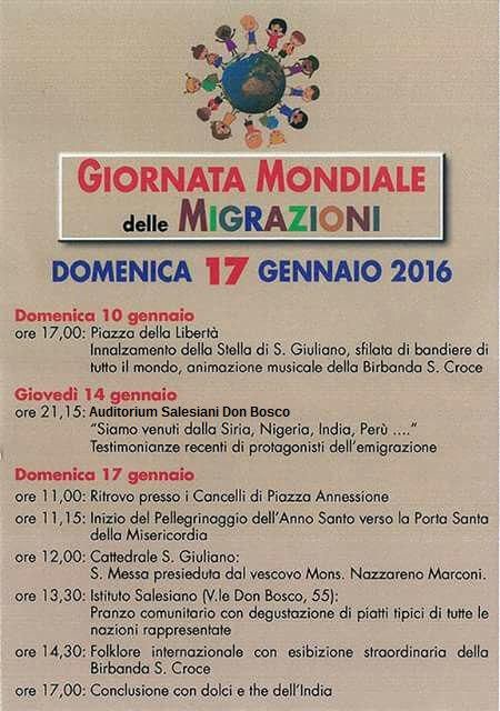 Giornata mondiale delle migrazioni